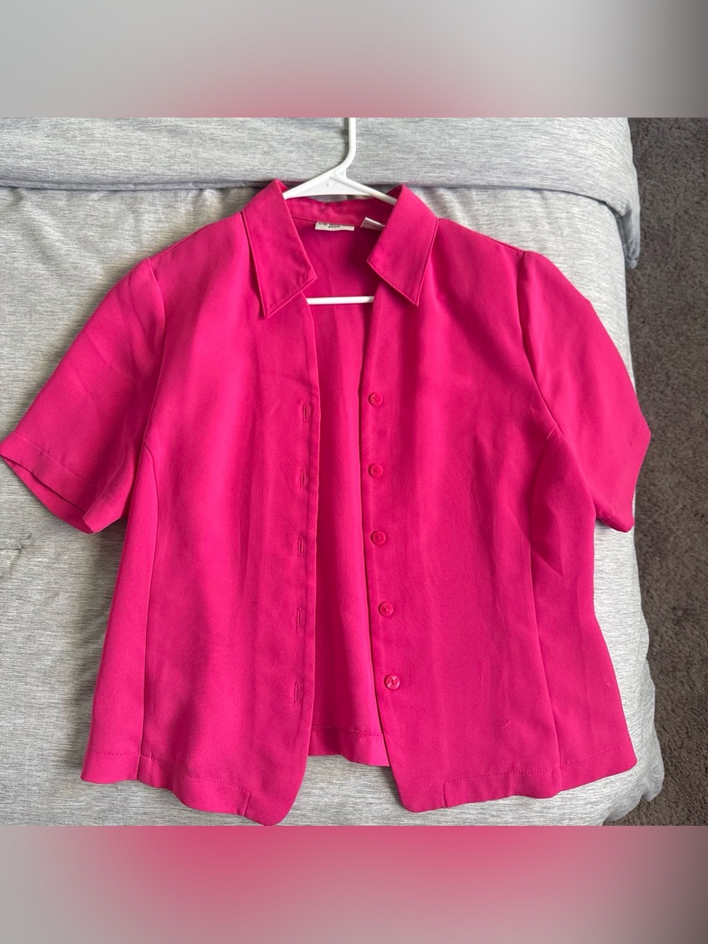 Liz Baker Hot Pink Short-Sleeve Button Down Shirt
